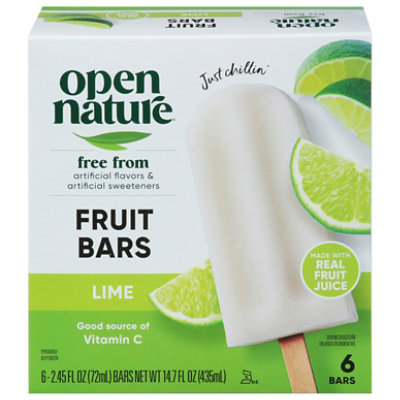Open Nature Fruit Bars Lime - 6 - 2.45 Oz.
