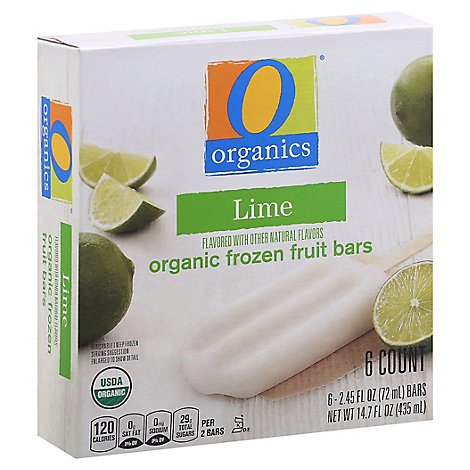 O Organics Fruit Bars Lime - 6-2.45 Oz