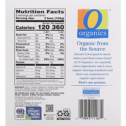 O Organics Fruit Bars Pineapple - 6-2.45 Oz - Image 6