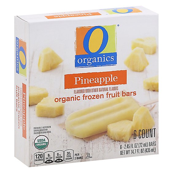 O Organics Fruit Bars Pineapple - 6-2.45 Oz