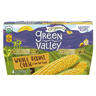 Green Valley Organic Corn Whole Kernel Low Fat - 4-4 Oz
