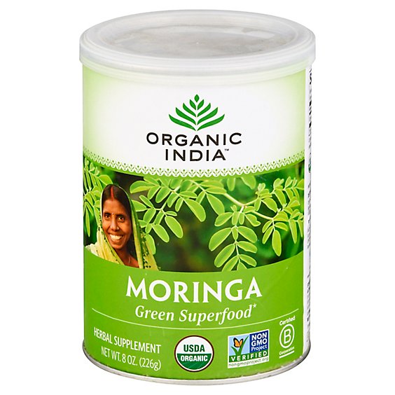 Organic India Moringa Leaf Powder Herbal Supplement - 8 Oz