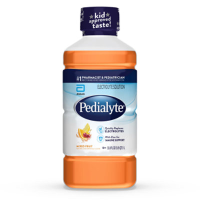 Pedialyte Electrolyte Solution Ready To Drink Mixed Fruit - 33.8 Fl. Oz.