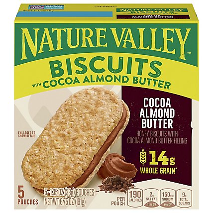 Nature Valley Biscuits With Cocoa Almond Butter - 5-1.35 Oz