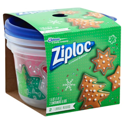 Ziploc Containers & Lids, Large Round, Plastic Containers