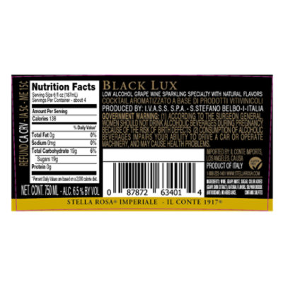 Stella Rosa Imperiale Black Lux Sparkling Red Wine - 750 Ml - Image 4
