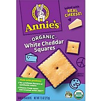 Annies Homegrown Crackers Organic Baked Snack White Cheddar Squares Box - 7.5 Oz - Image 2