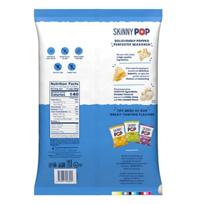 SkinnyPop Real Aged White Cheddar Cheese Popcorn Grocery Size Bag - 4.4 Oz - Image 6