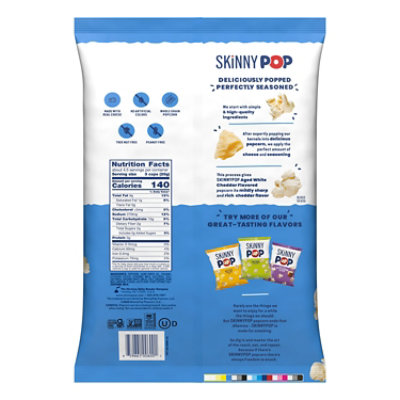 Skinnypop Aged White Cheddar Flavored Gluten Free Popcorn Bag - 4.4 Oz. - Image 2