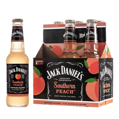 Jack Daniel's Country Cocktails Southern Peach In Bottles - 6-10 Oz ...