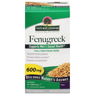 Natures Answer Fenugreek Full Spectrum Herb Trigonella Foenum Graecum - 90 Count - Image 2