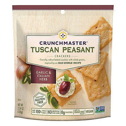 Crunchmaster Crackers Tuscan Peasant Garlic & Italian Herb - 3.54 Oz - Image 2