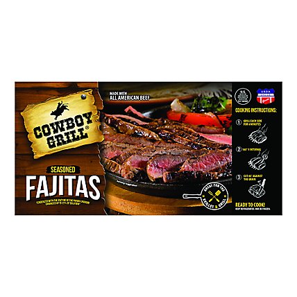 Meat Counter Beef USDA Choice Cowboy Grill Fajitas Seasoned - 1.25 LB - Image 1