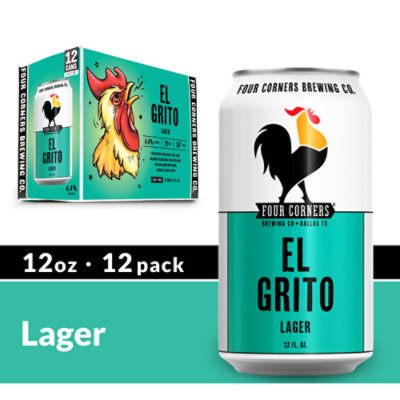 Four Corners El Grito Lager Craft Beer Cans 4.0% ABV - 6-12 Fl. Oz. - Image 1