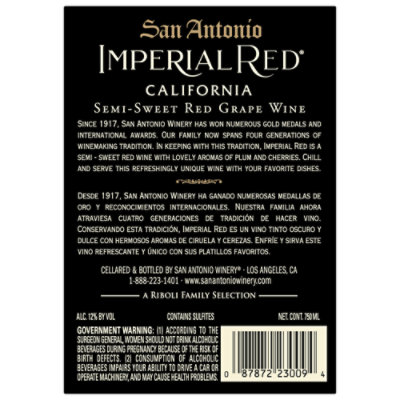 San Antonio Imperial Red Blend Wine - 750 Ml - Image 5