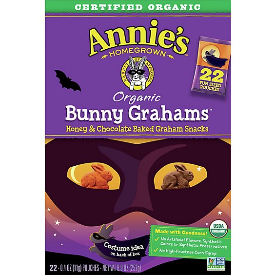 Annies Homegrown Organic Graham Baked Snacks Bunny Grahams - 22-0.4 Oz
