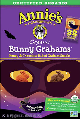 Annies Homegrown Organic Graham Baked Snacks Bunny Grahams - 22-0.4 Oz