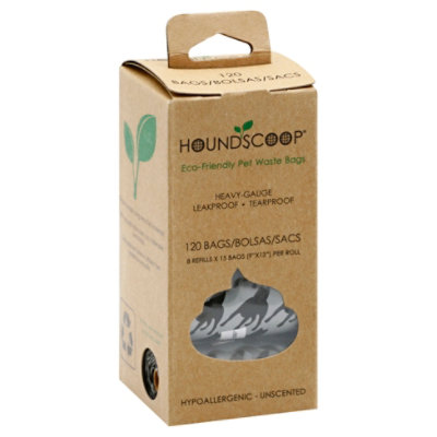 Houndscoop Pet Waste Bags Unscented Rolls - 120 Count