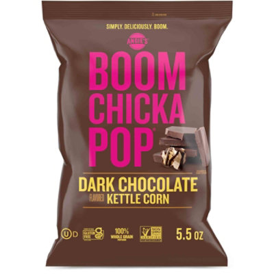Angie's BOOMCHICKAPOP Dark Chocolaty Drizzled Sea Salt Kettle Corn Popcorn - 5.5 Oz