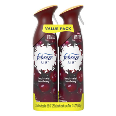 Febreze Air Fresh Twist Cranberry Air Freshener Spray Value Pack - 2-8.8 Oz