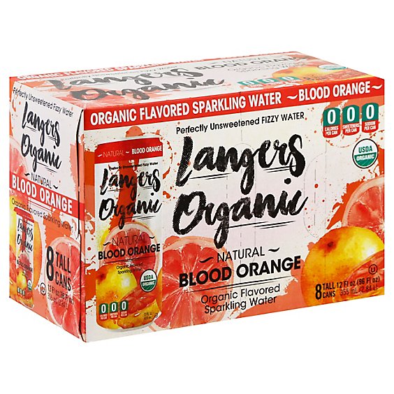 Langers Organic Sparkling Water Organic Blood Orange Natural - 8-12 Fl. Oz.