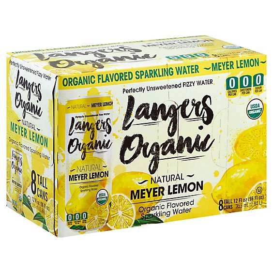 Langers Organic Meyer Lemon Sparkling Water - 8-12 Fl. Oz.
