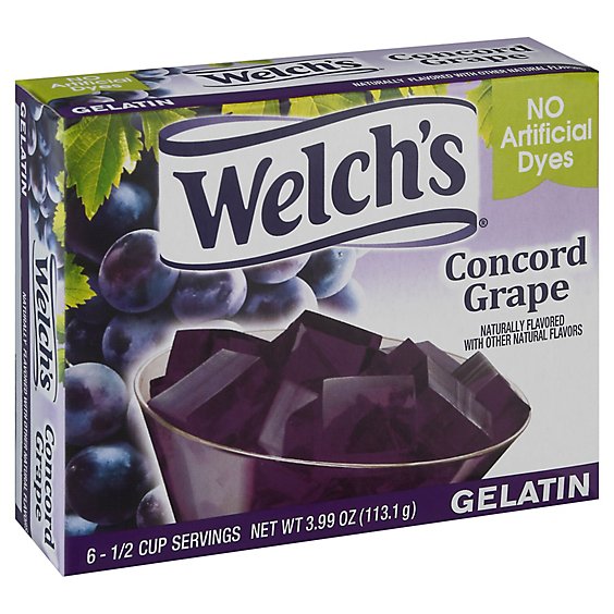 Welchs Concord Grape Gelatin 6 Serve - 3.99 Oz