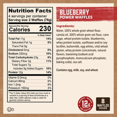 Kodiak Blueberry Power Waffles Box - 10.72 Oz - Image 3