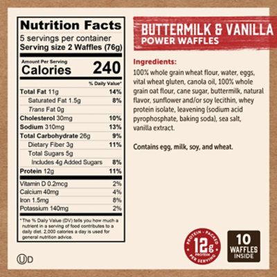 Kodiak Buttermilk & Vanilla Power Waffles Box - 13.4 Oz - Image 3