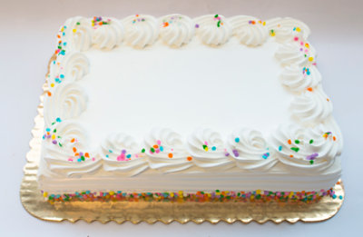 Bakery Cake 1/4 Sheet White With White Icing - Each - Image 1