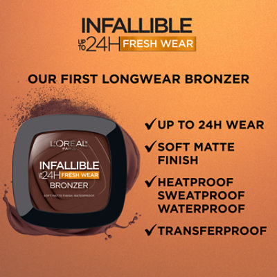 L'Oreal Paris Infallible Up to 24H Fresh Wear Soft Matte Bronzer Dark - 0.31 Oz - Image 4