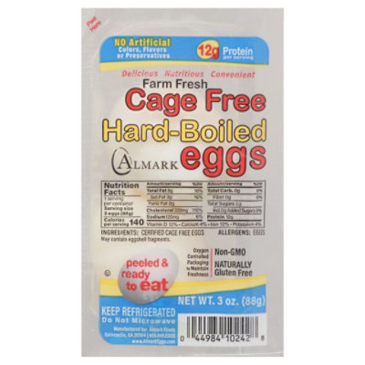 Almark Foods Peeled Hard Boiled Eggs - 2 Count