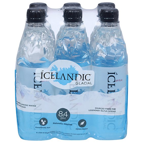 Ícelandic Glacial Natural Spring Water In Bottles - 6-16.9 Fl. Oz.