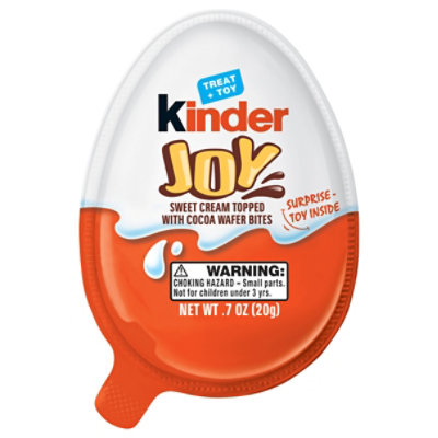 KINDER Joy Sweet Cream Topped With Cocoa Wafer Bites - 0.7 Oz