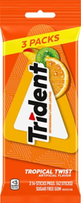 Trident Gum Sugar Free With Xylitol Tropical Twist - 42 Count - Image 2