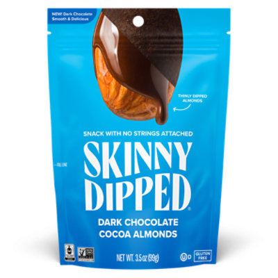 SkinnyDipped Dark Chocolate Cocoa Almonds Pouch - 3.5 Oz