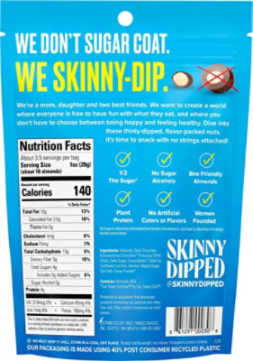 SkinnyDipped Dark Chocolate Cocoa Almonds Pouch - 3.5 Oz - Image 6