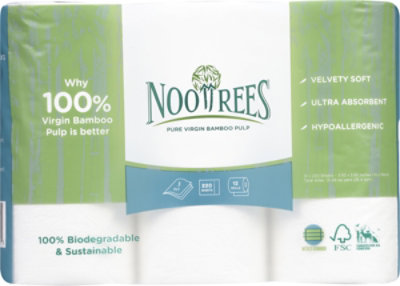 NooTrees Toilet Tissue Bamboo Soft Strong Absorbent Rolls 3-Ply Bag - 12 Roll - Image 4