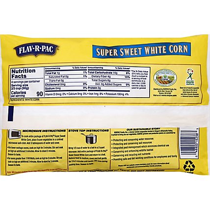 Flav R Pac Vegetables Corn White Super Sweet - 12 Oz - Image 3