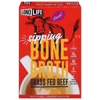 Lono Life Bone Broth Paleo Gluten-Free Gass Fed Beef Stick Packs - 4-0.53 Oz - Image 2