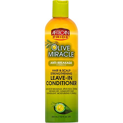 African Pride Olive Miracle Leave In Hair Conditioner - 12 Oz - Image 1