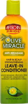 African Pride Olive Miracle Leave In Hair Conditioner - 12 Oz