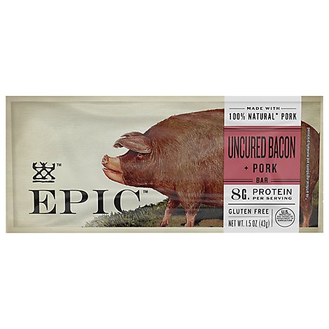 Epic Bar Uncured Bacon - 1.5 Oz