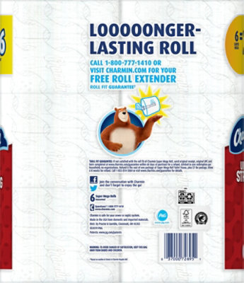 Charmin Ultra Strong Bathroom Tissue Super Mega Rolls 2 Ply - 6 Roll - Image 4