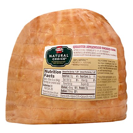 Hormel Natural Choice Ham Applewood Quarter - 1 Lb - Image 1