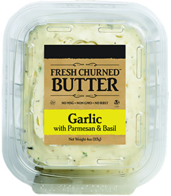 Fresh Churned Garlic Parm Basil Butter - 4 Oz