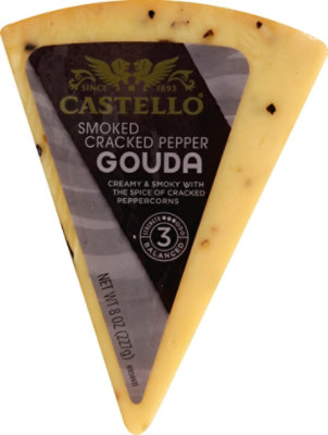 Castello Smoked Cracked Pepper Gouda Cheese Pie Cut Wedge - 8 Oz - Image 2