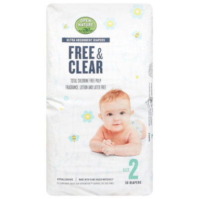 Open Nature Free & Clear Diapers Ultra Absorbent Size 2 - 36 Count - Image 3