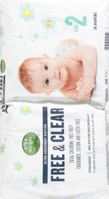 Open Nature Free & Clear Diapers Ultra Absorbent Size 2 - 36 Count - Image 3