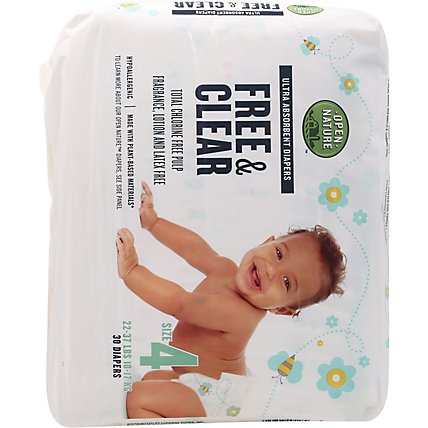 Open Nature Free & Clear Diapers Ultra Absorbent Size 4 - 30 Count - Image 4